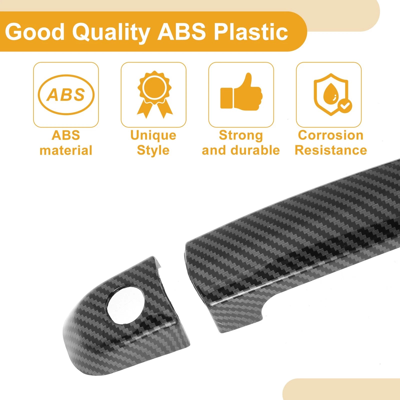 Car Door Handle Cover Trim for Suzuki Swift (2005–2017) Carbon Fiber Black