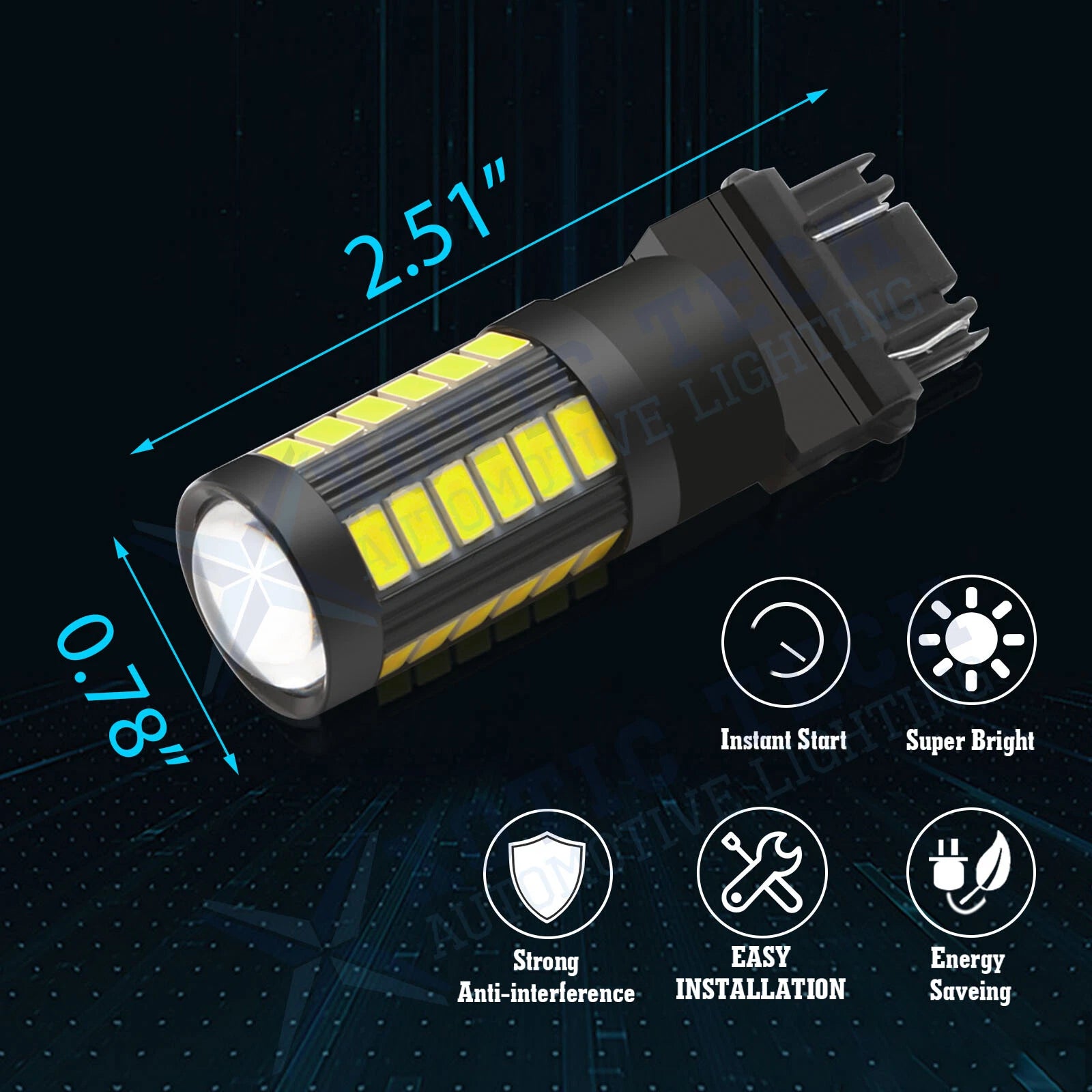 LED Projector Lens Brake Backup Reverse Light for Toyota Tacoma (1997-2004)
