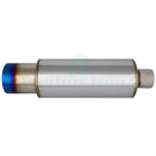 2.5" Inlet 4" Burnt Tip Chrome Exhaust Muffler Universal 19" Long
