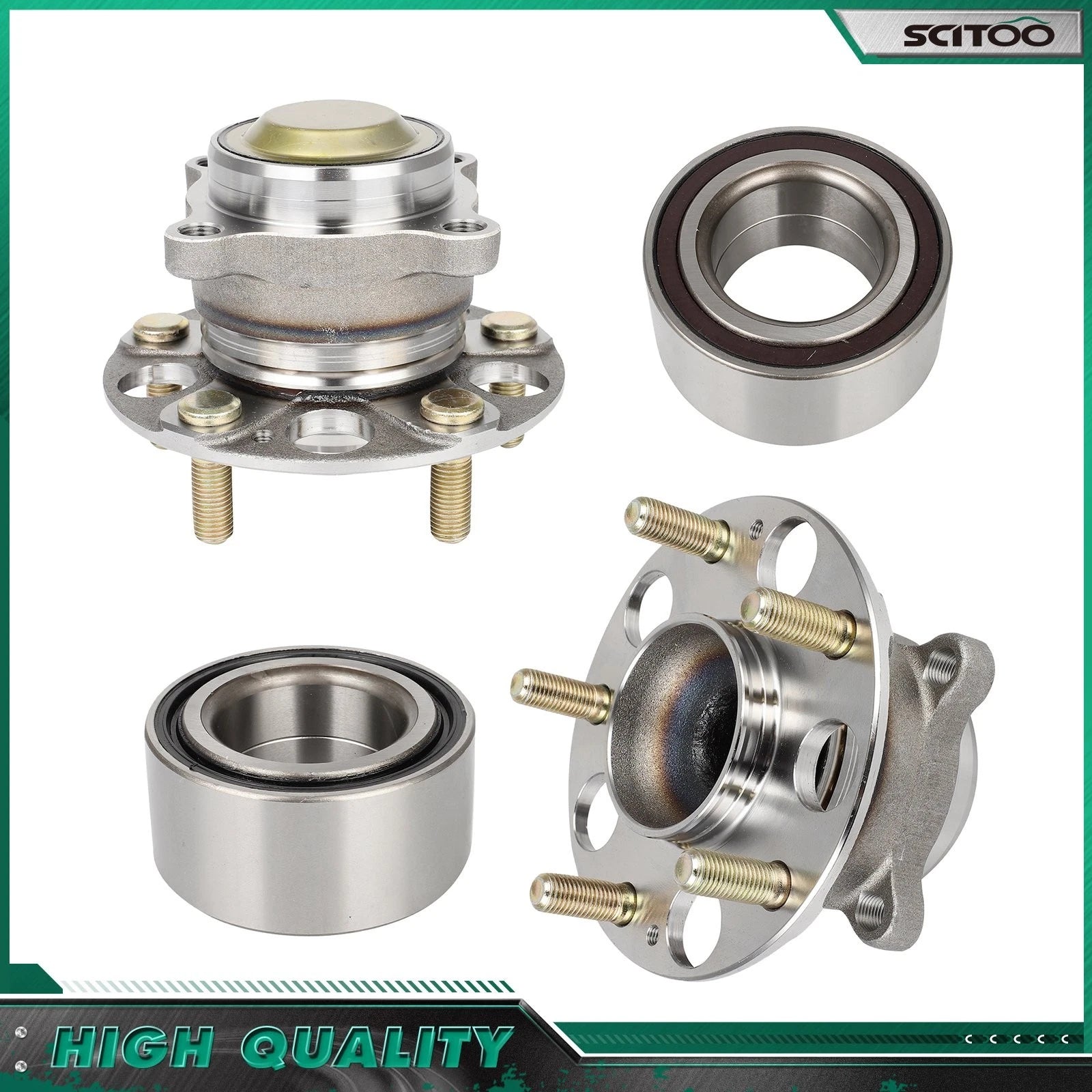 Set of 4 Front Rear Wheel Bearing Hub for Honda Accord (2013–2020)