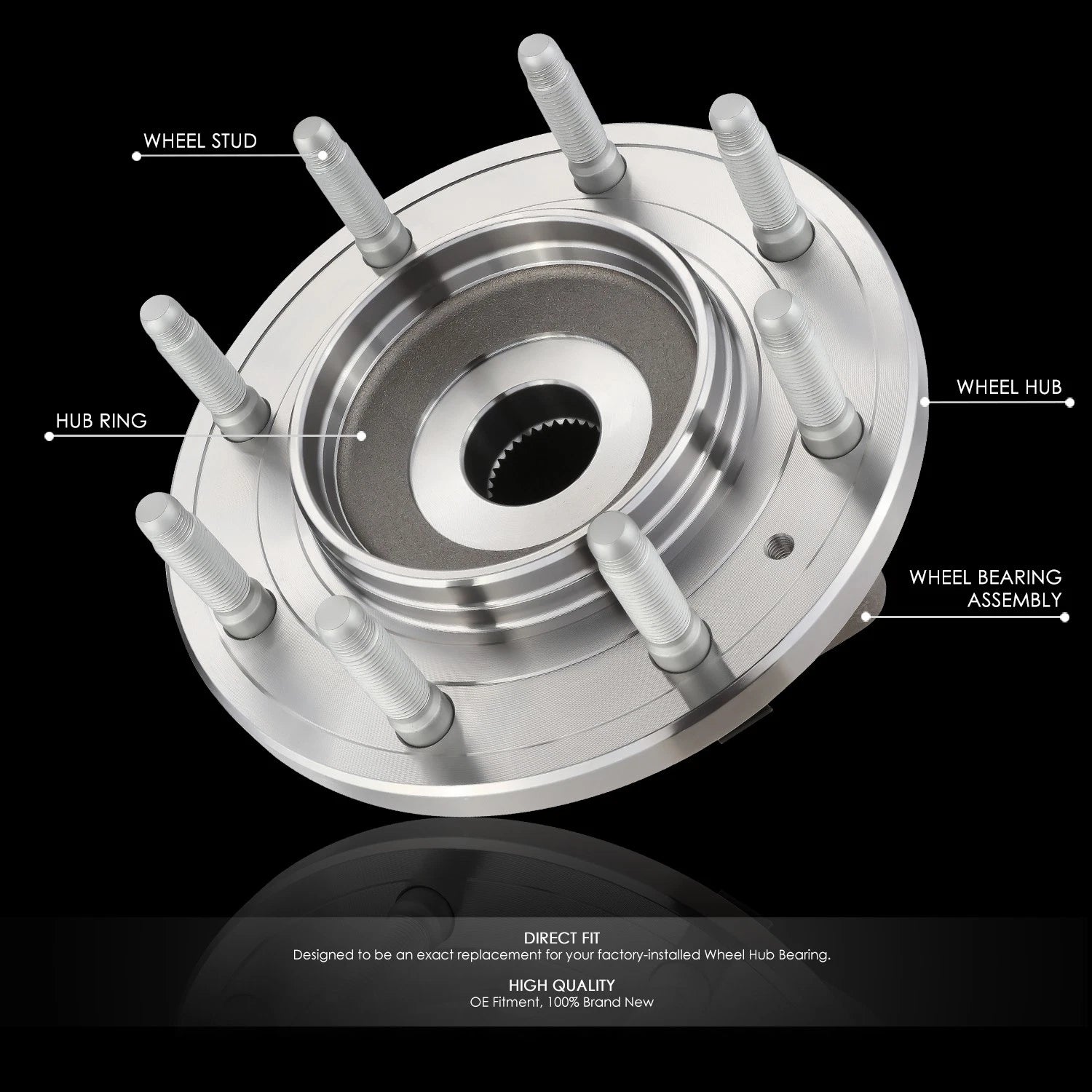 Front Left or Right Wheel Bearing Hub w/ABS Sensor for Silverado Sierra (2011–2020)