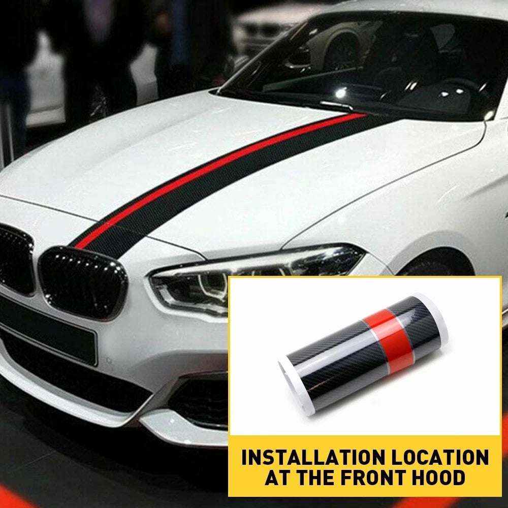 5D Carbon Fiber Decal Wrap Sticker for Universal Car Front Hood