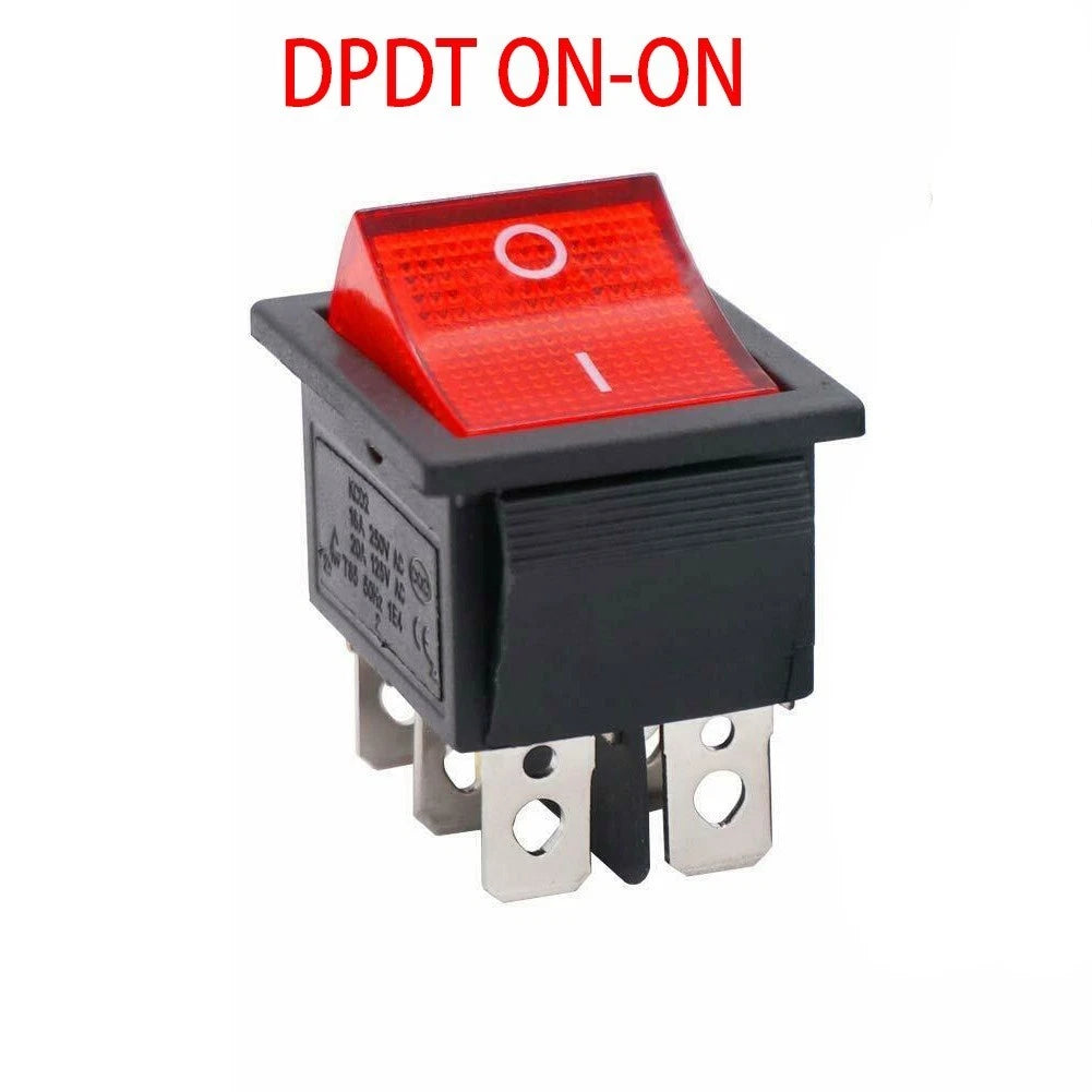 Rocker Switch with Red Neon Lamp for Universal Applications (AC 250V/125V)