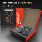 Set of 4 Ignition Coils & Iridium Spark Plugs for Kia Optima (2009–2010)