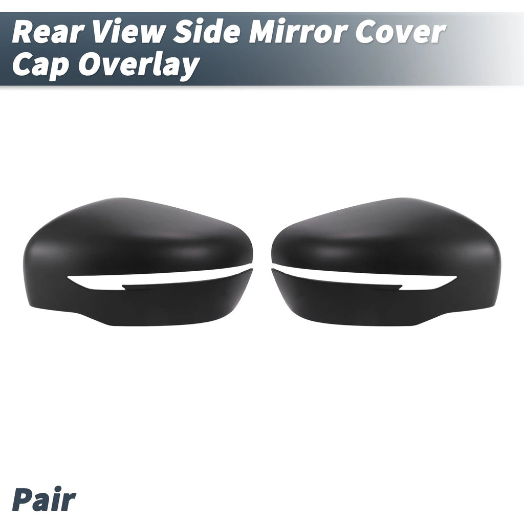 Pair Rearview Mirror Cover Overlay Matte Black for Nissan Navara NP300 (2015–2018)