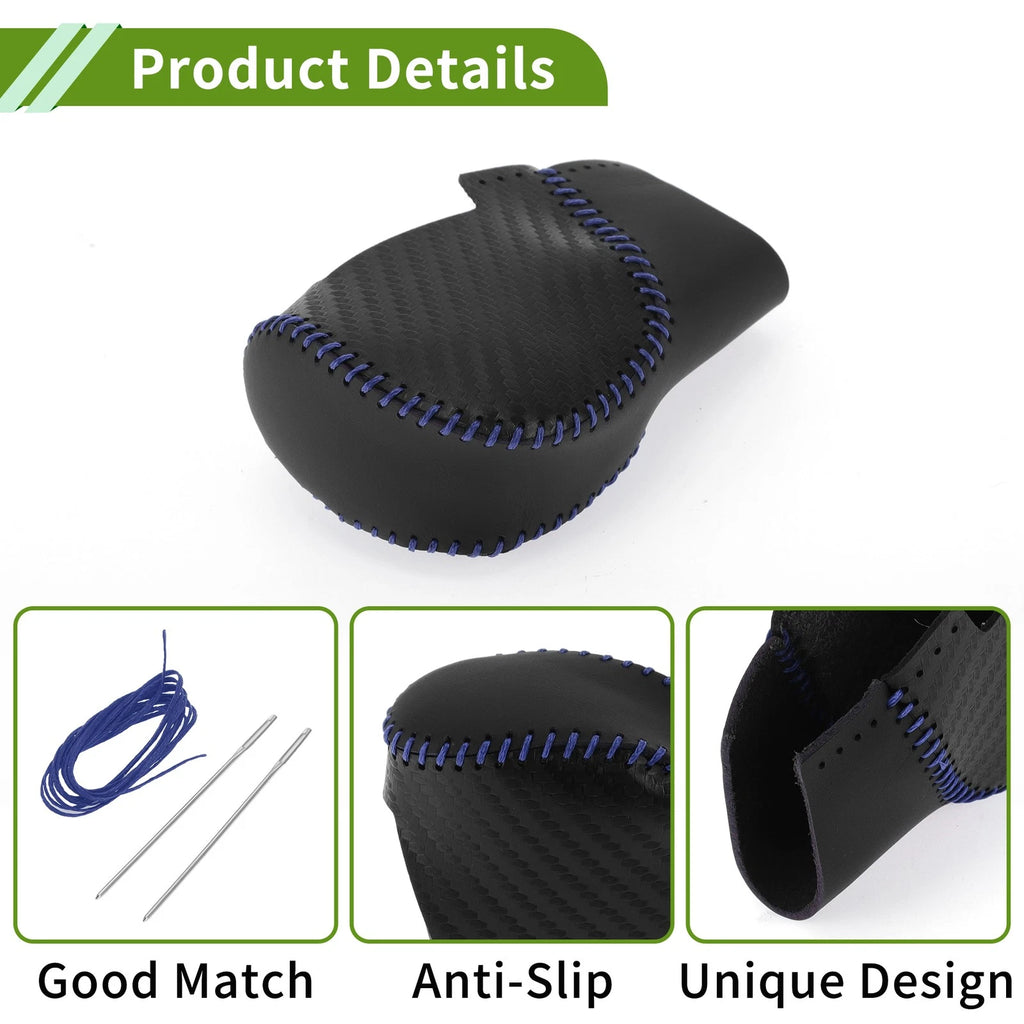 Gear Shift Knob Cover for Honda Civic (2022–2024) Black Carbon Fiber Blue