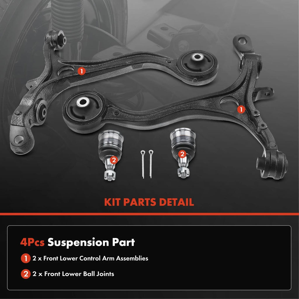 Set of 4 Front Lower Control Arm Ball Joints for Honda Accord (2008–2012)