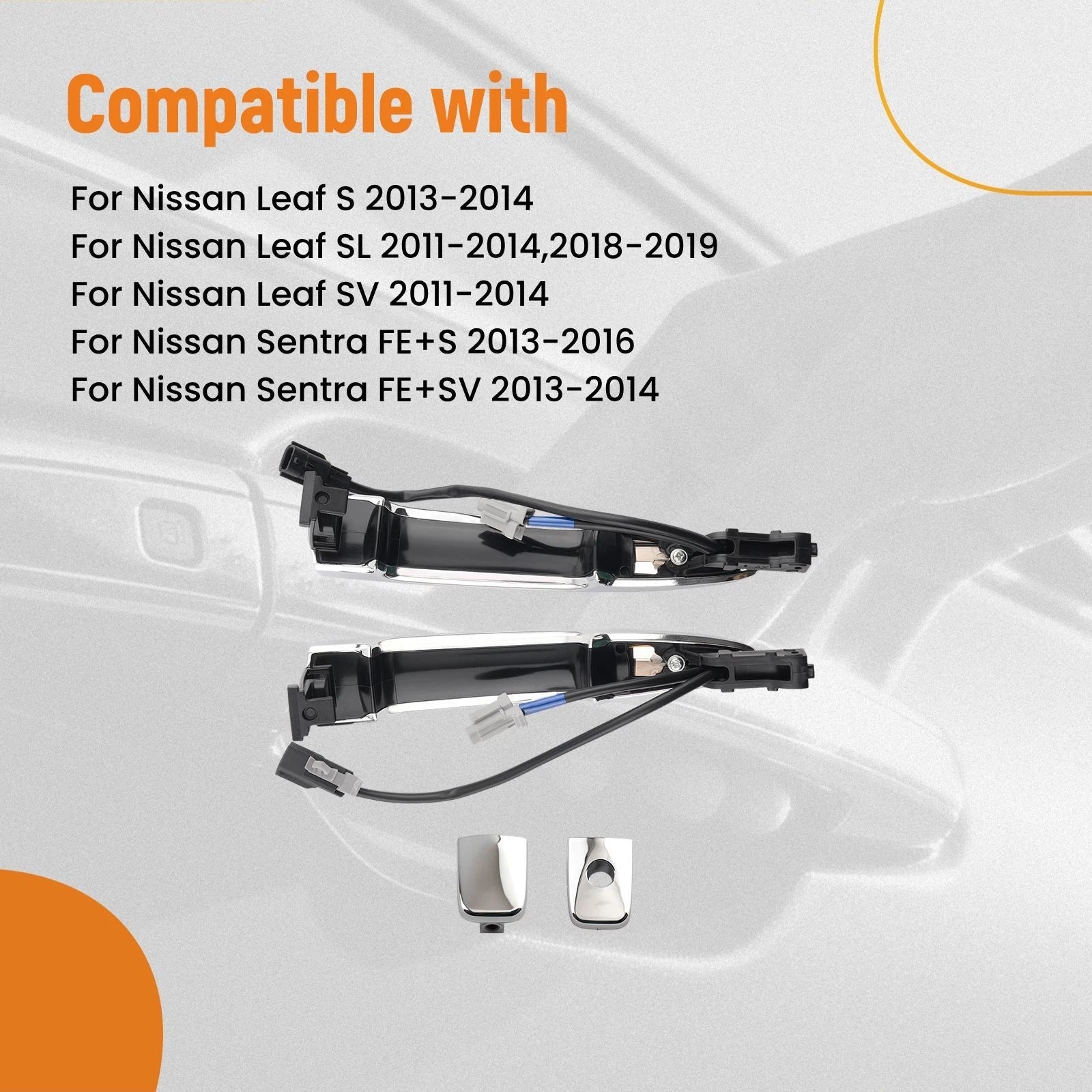 Front Door Handle for Nissan Leaf S (2013–2014) 806469N00A 806451AA0A Silver