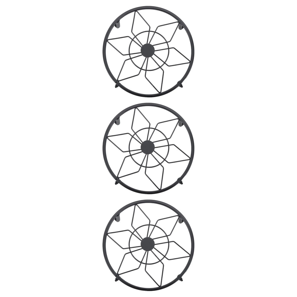 3/4 Pack 9" Metal Plant Stands for Flower Pot (Heavy Duty, Black)