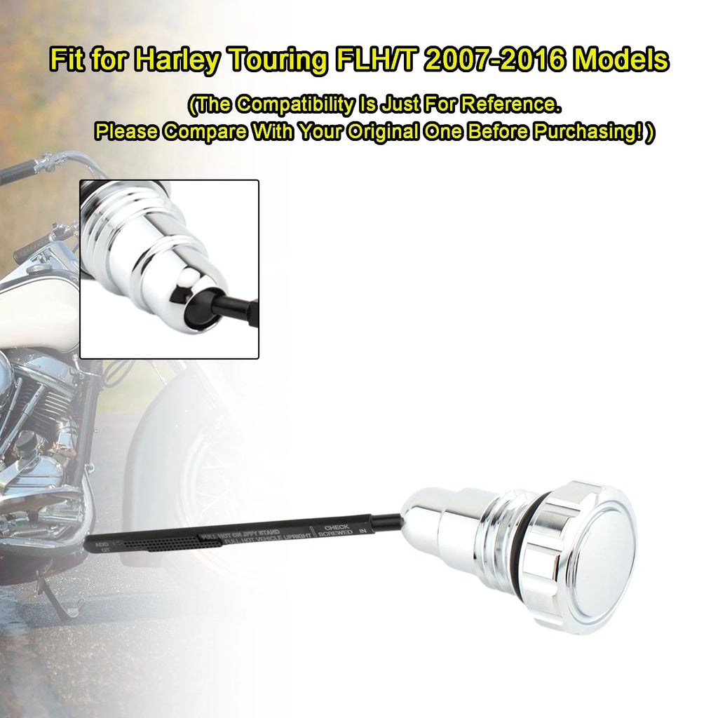 Oil Dipstick Tank Cap Plug for Harley Touring FLH/T (2007–2016) Silver