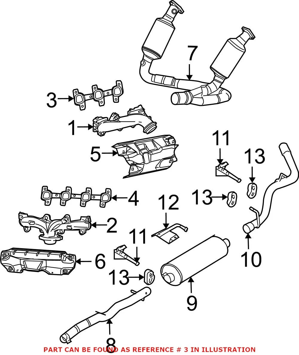 Exhaust Manifold Gasket for Dodge Dakota, Ram 1500 (2000–2004)