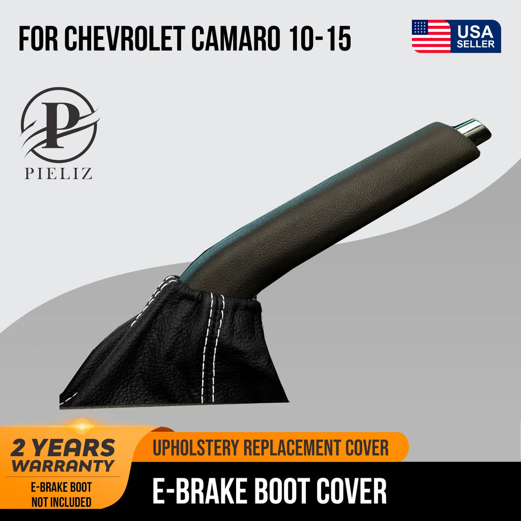 E Brake Boot Cover for Chevrolet Camaro (2010–2015) White Stitch