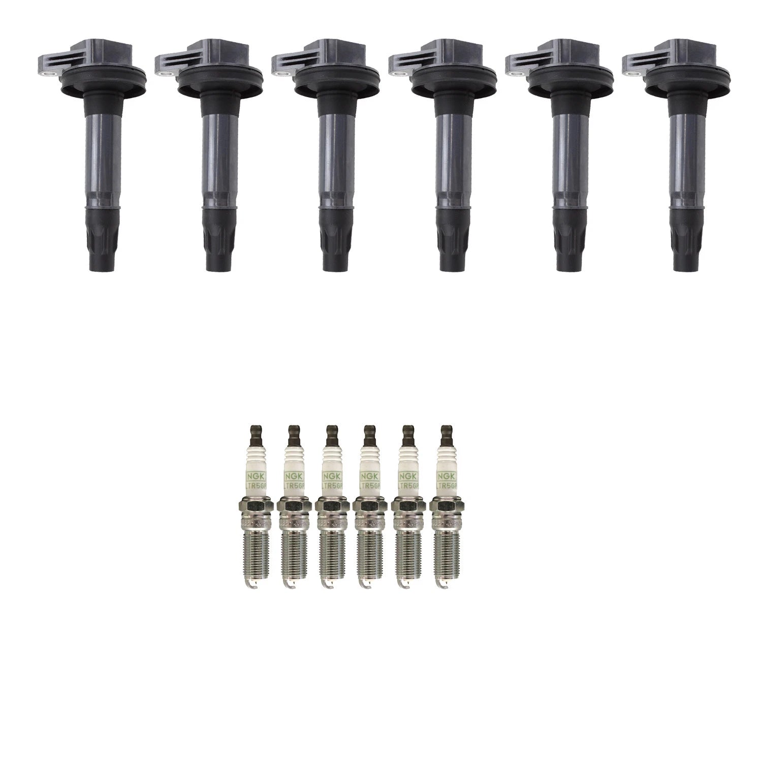 Set of 6 NGK Ignition Coils & Platinum Spark Plugs for CX-9 Edge MKS MKZ Taurus V6
