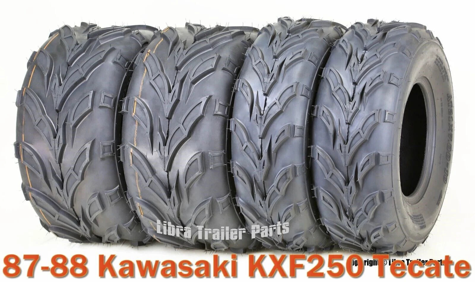 Set of 2 ATV Tires for Kawasaki KXF250 Tecate (1987–1988) 21x7-10 & 20x10-10 4PR