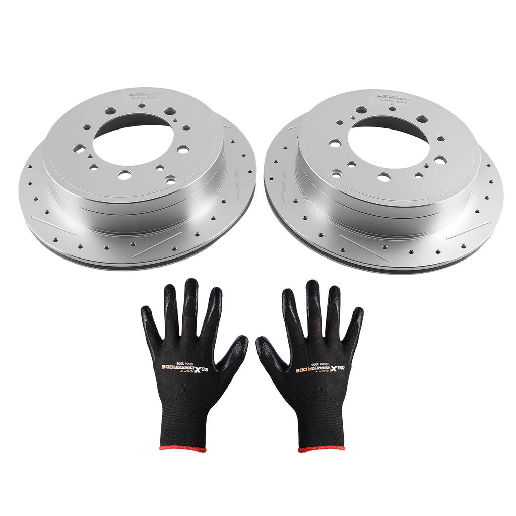 Rear Drilled Brake Disc Rotors for Lexus LX570/Toyota Land Cruiser (2008–2021)