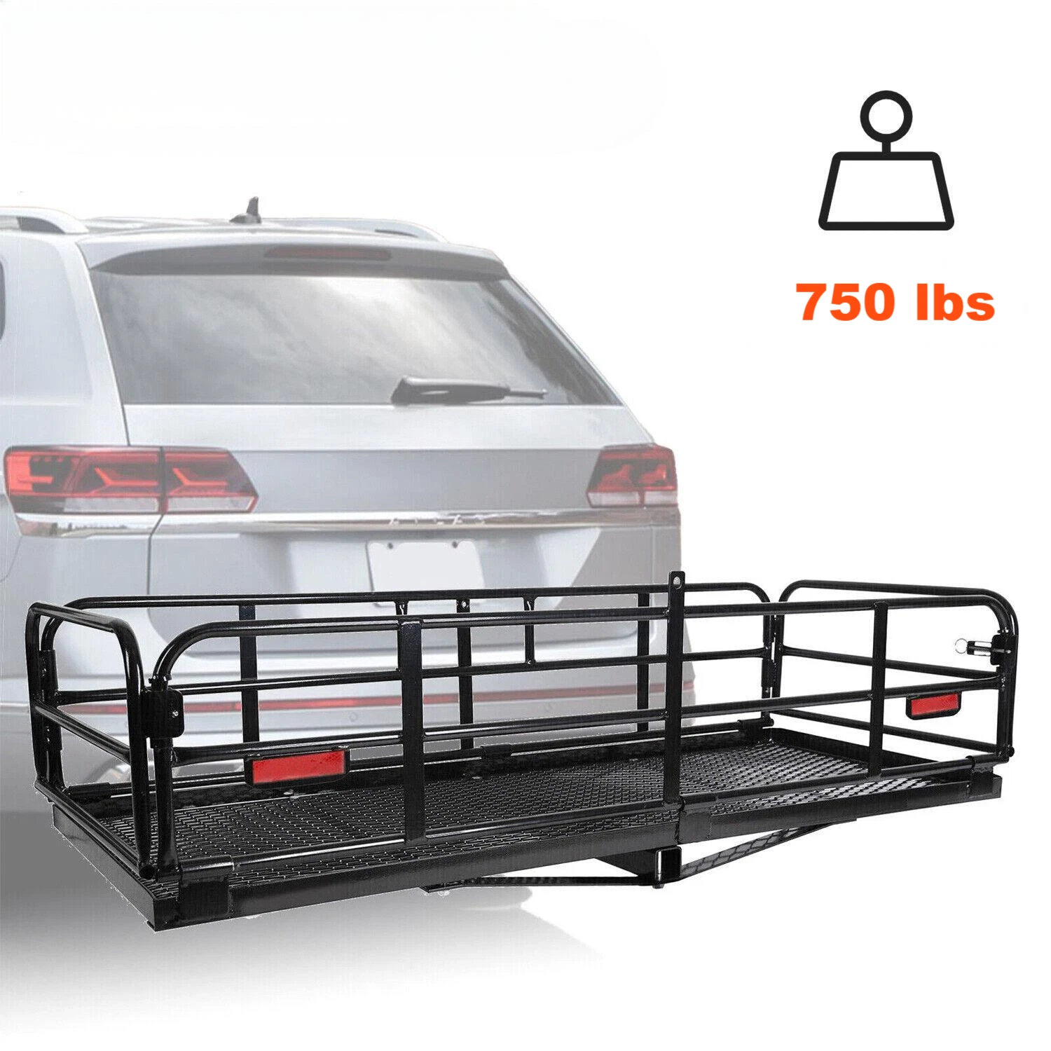Cargo Carrier Hitch Mount Rear Folding Basket Rack for SUV (Fits Most Models)