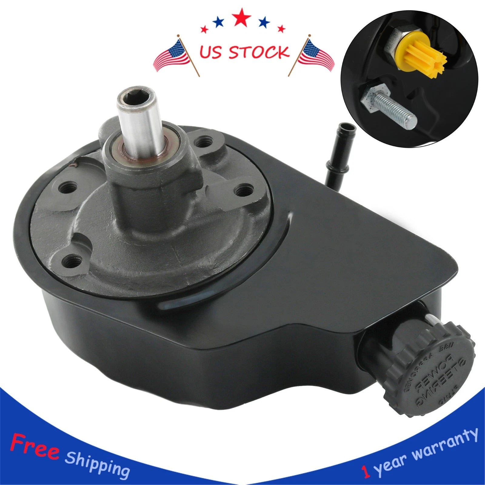 Power Steering Pump with Reservoir for Chevrolet Avalanche Silverado Suburban Sierra 1500 (2001–2006)