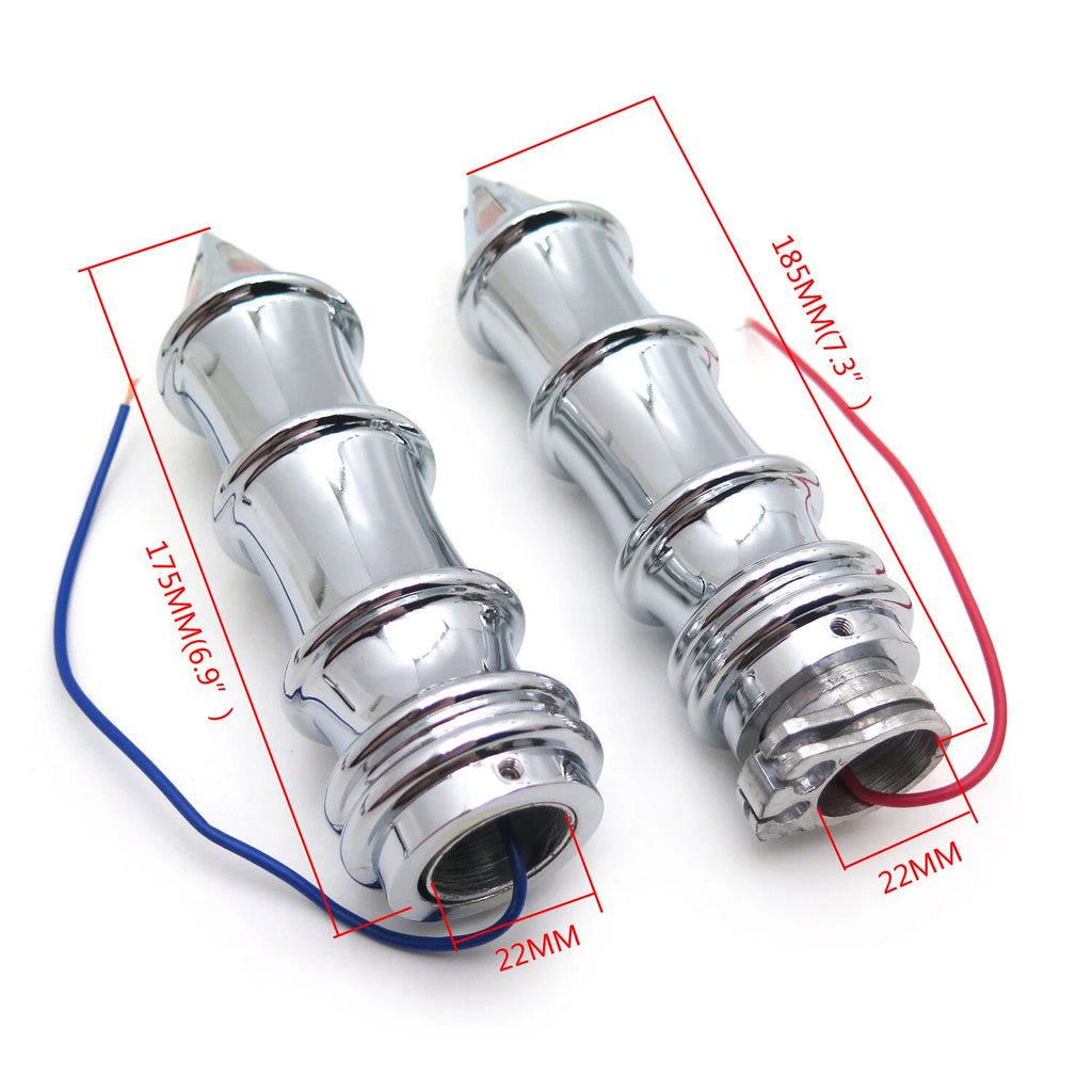 Chrome 7/8" Hand Grips w/ Turn Signals for Aprilia Mille RSV Tuono (1998–2008)