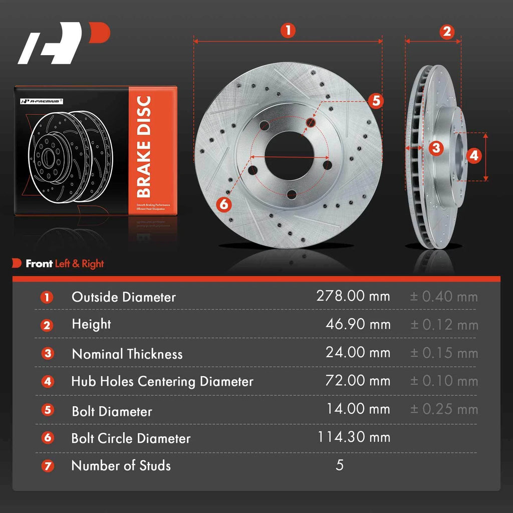 Front Drilled Brake Rotors for Ford Escape (2001-2007)
