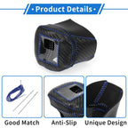 Gear Shift Knob Cover for Nissan Rogue (2021–2024) Black Carbon Fiber Blue