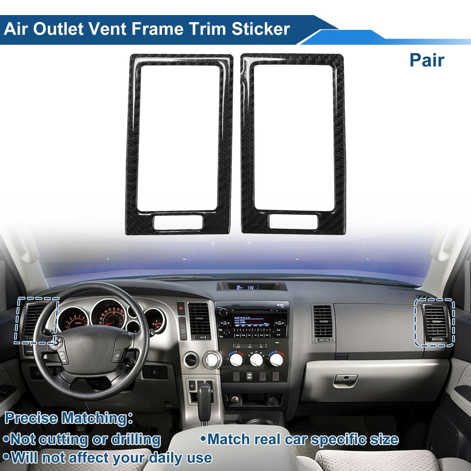 Air Condition Outlet Vent Trim Cover Frame for Toyota Tundra (2007–2013) 1 Pair