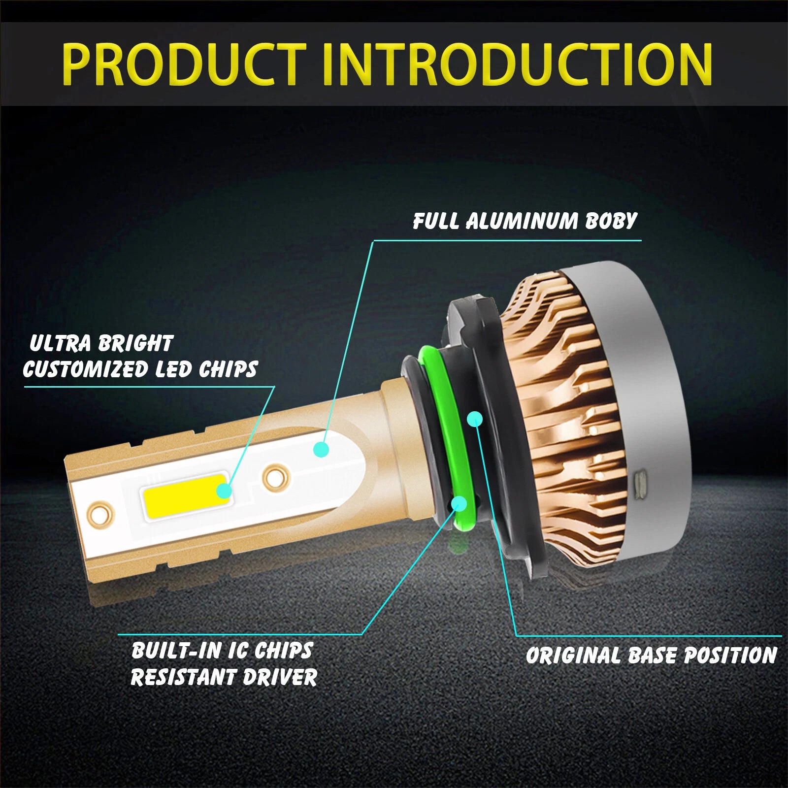 Extremely Bright Golden Yellow 9006 LED Fog Light Bulb for Mazda (JDM)