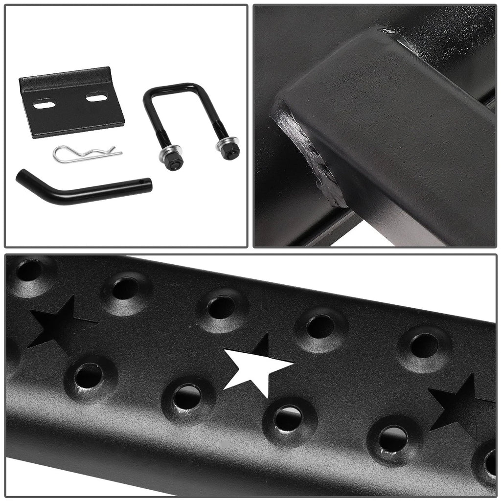 Heavy Duty Aluminum 3.75"OD Oval Towing Hitch Step Bar for Truck Bed (Fits 2" Receiver)