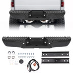 Black Steel Rear Step Bumper for Ford F-250 F-350 F-450 (2008–2016) w/Sensor Holes