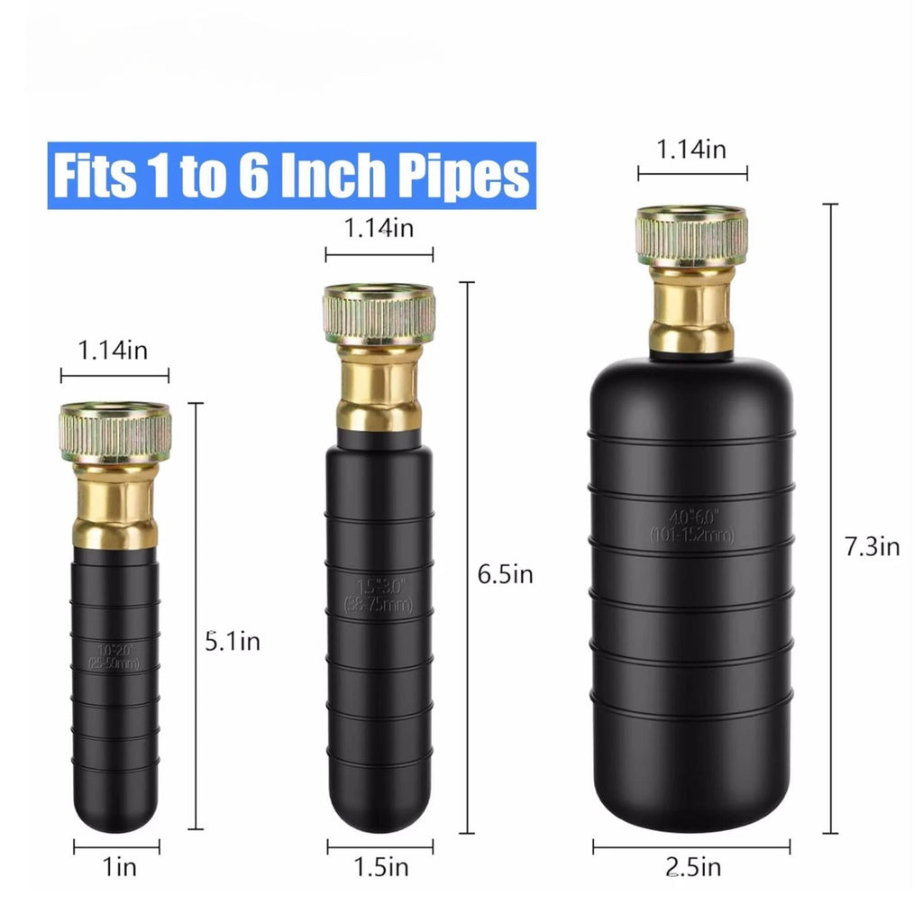 3 Pcs Rubber Drain Cleaning Bladders for (1-6 inches)