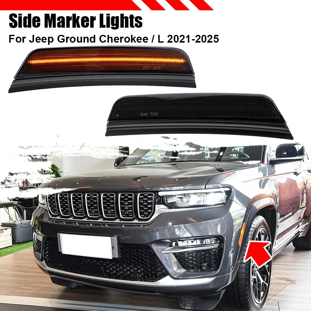 Smoke Amber Front Side Marker Light Lamp for Jeep Grand Cherokee L (2021–2025)