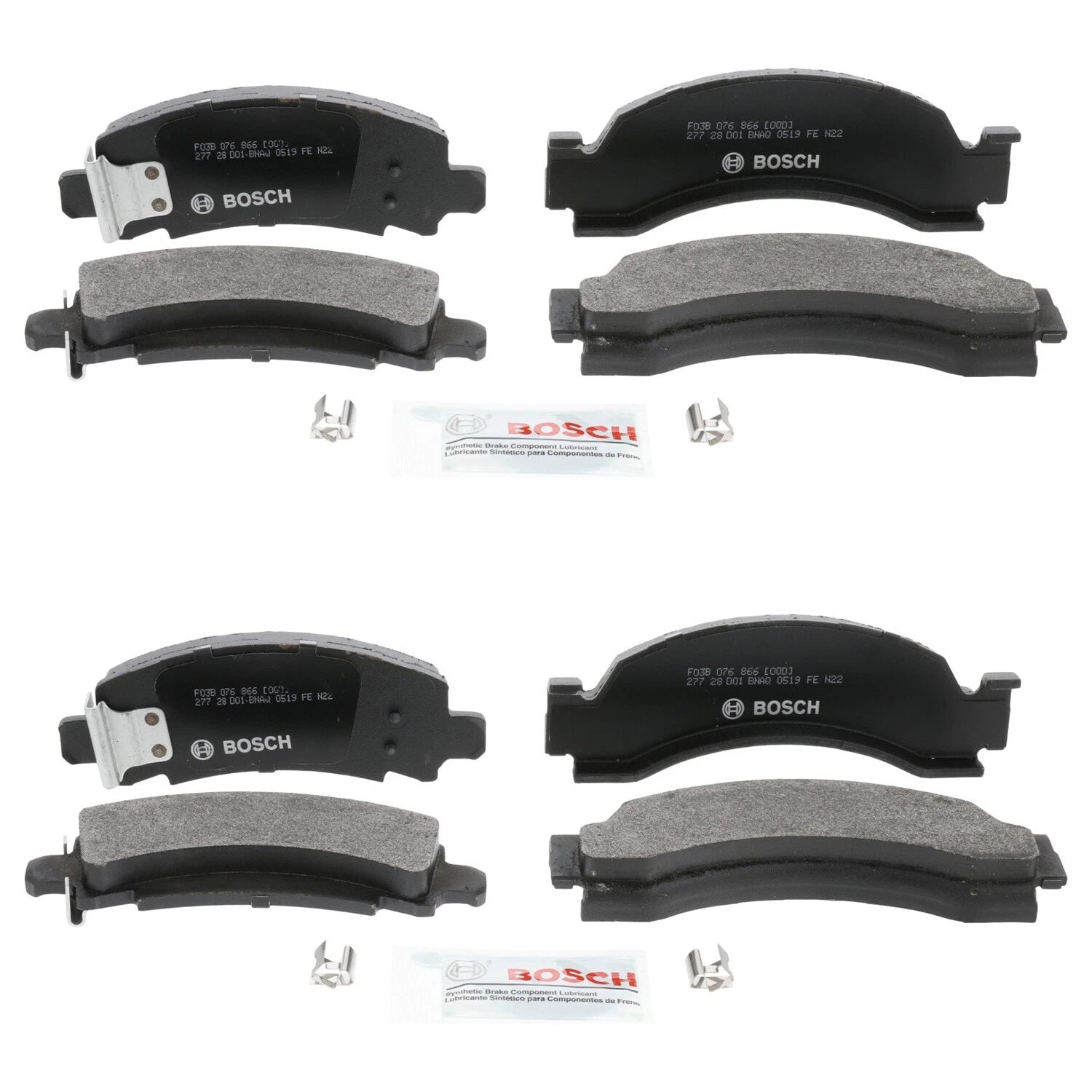 Set of 4 Bosch Quietcast Disc Brake Pads for C30 C3500 P30 R3500 (1990–2002)