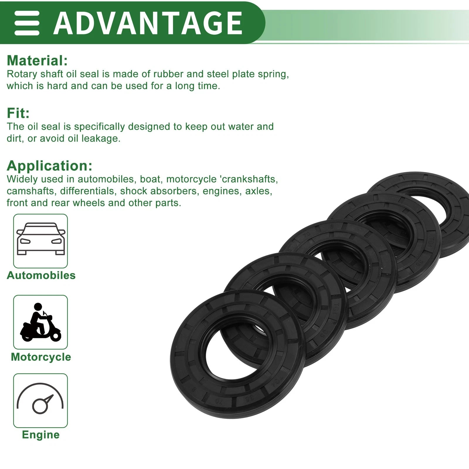 Oil Seal   - NBR Rubber 35x70x8mm