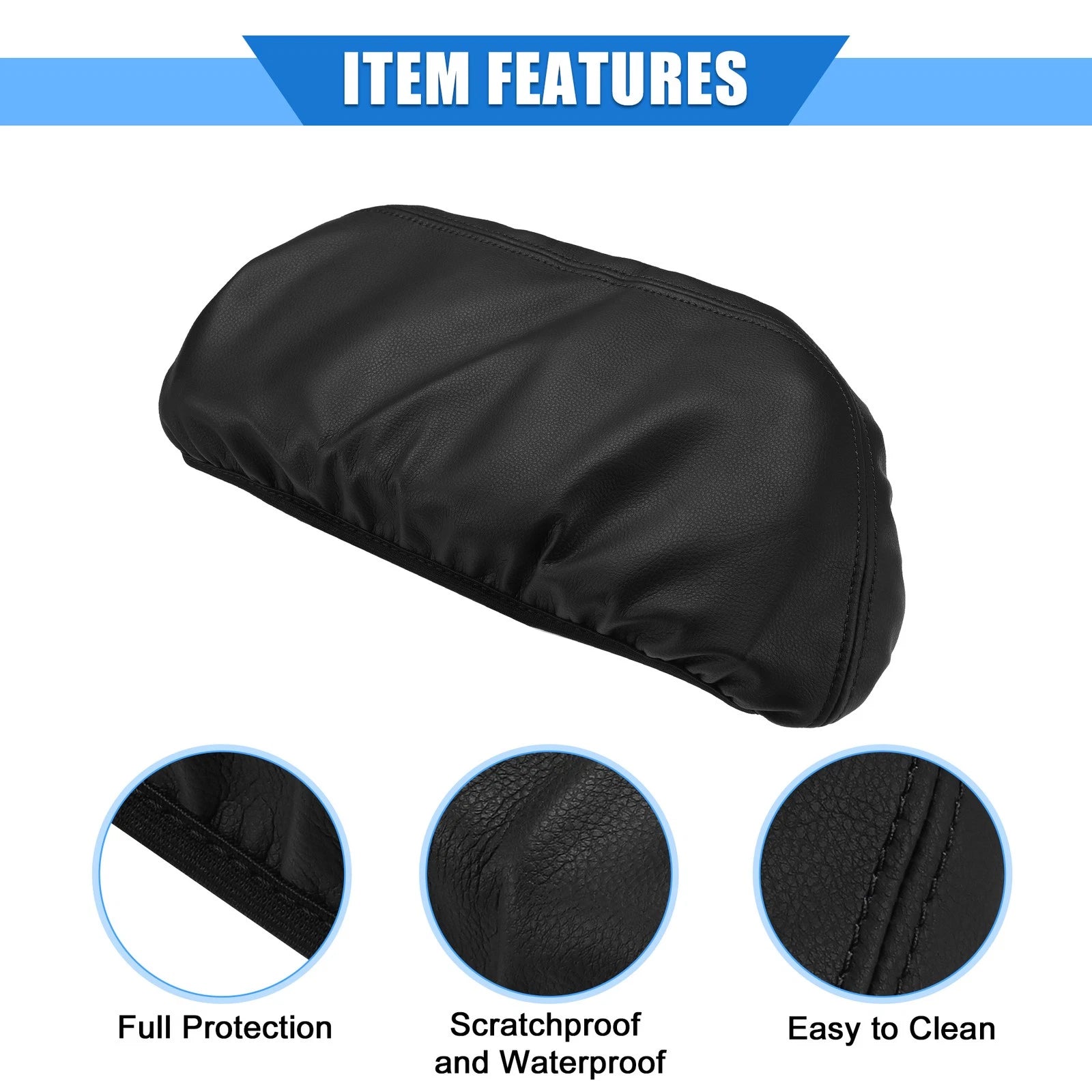 Center Console Pad for Toyota Camry (2018–2022) - Black Faux Leather