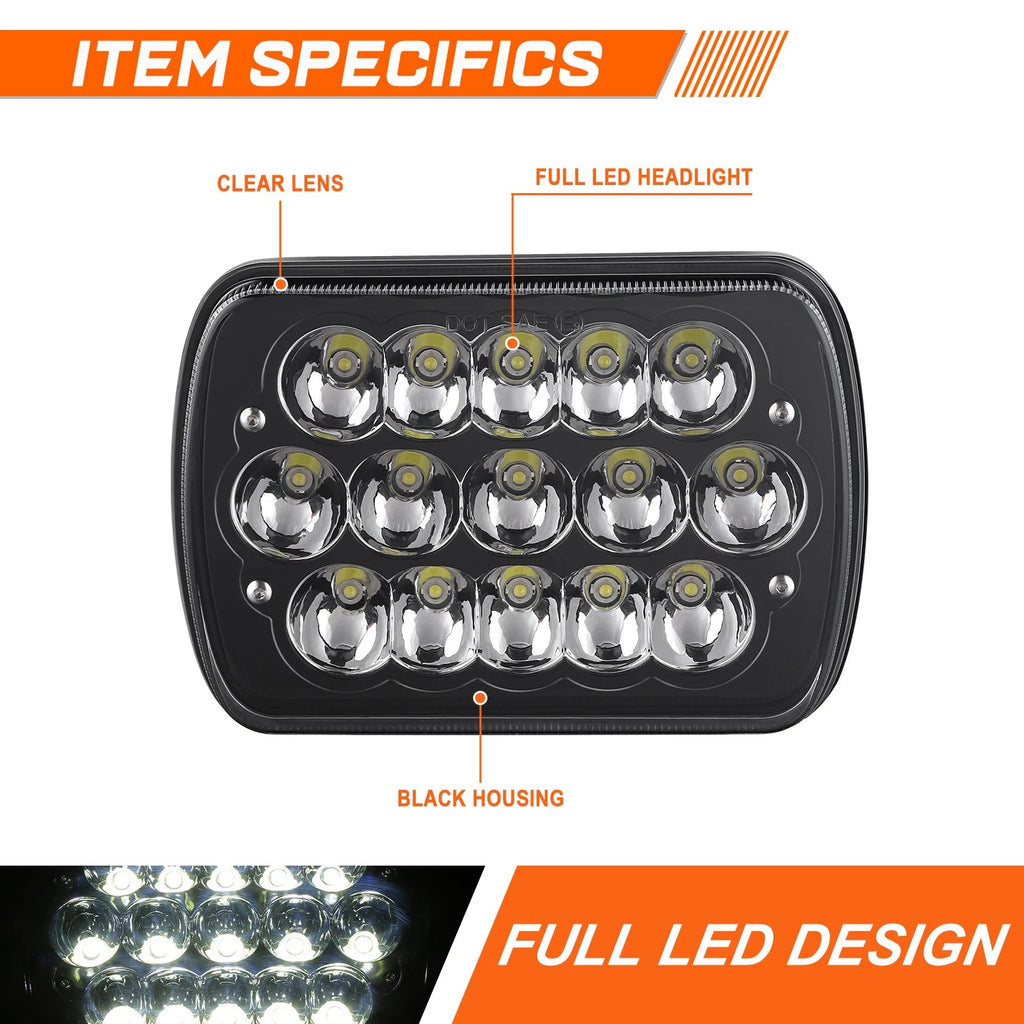Full LED Headlights for Mazda B2000 B2200 B2600 GLC RX-7 (1985–1993)