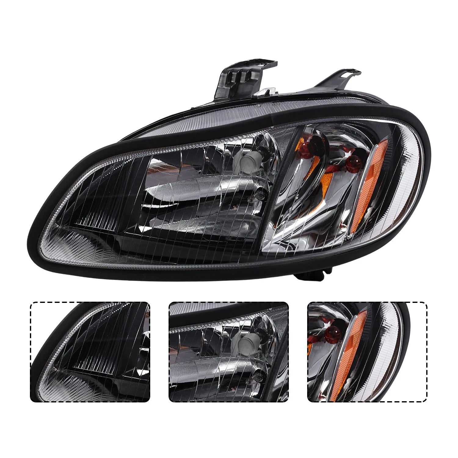 Pair Headlight Assembly w/ Bulbs for Freightliner M-2 M2 (2002–2018)
