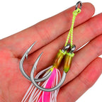 Saltwater Jigging Hook Set of 4 Stainless Steel with Silicone Skirt 5.3cm