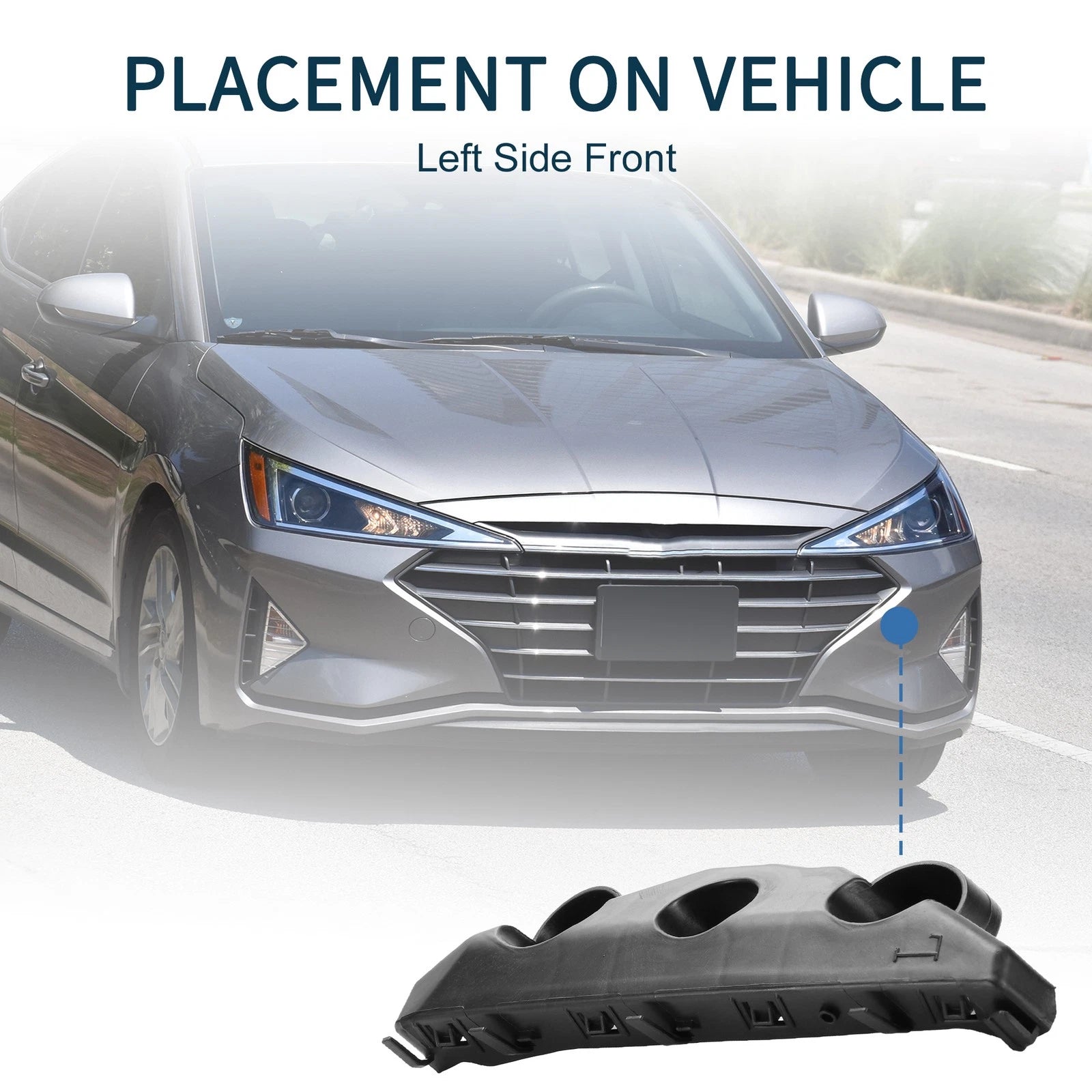 Left Front Bumper Retainer Bracket for Nissan Versa (2020–2022) ABS Black