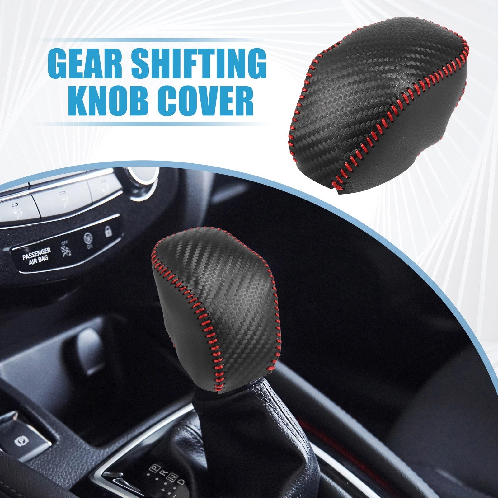 Gear Shifting Knob Cover Trim for Toyota Highlander (2020–2023) Black Red