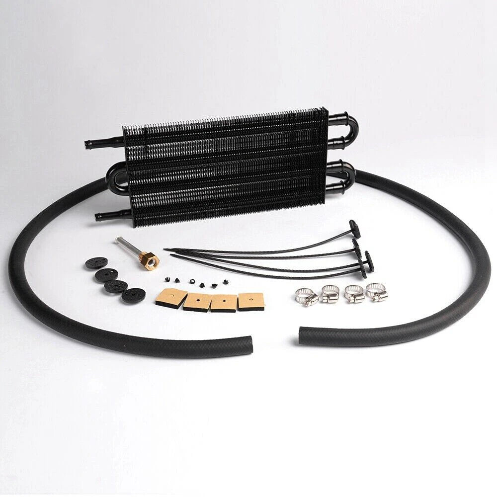 4 Row Transmission Oil Cooler with Hose & Mounting Kit for Auto-Manual