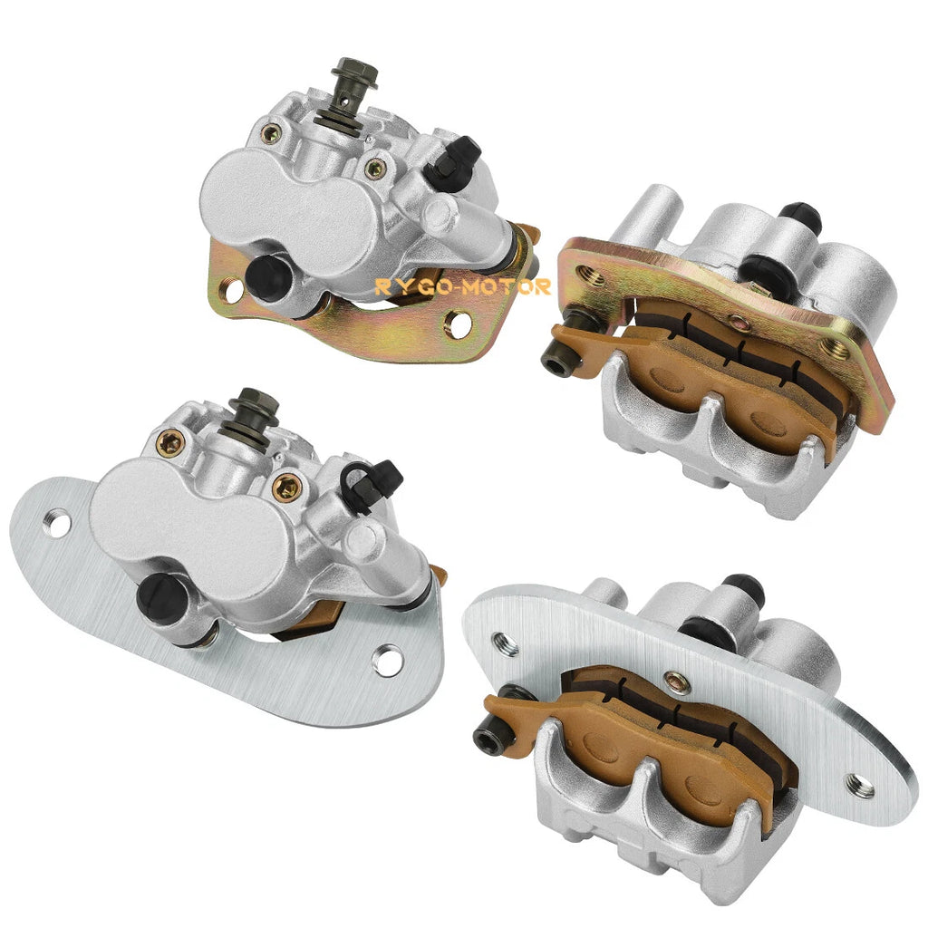 Front & Rear Brake Calipers Set for Yamaha Rhino 700 YXR700F (2008–2013) with Pads