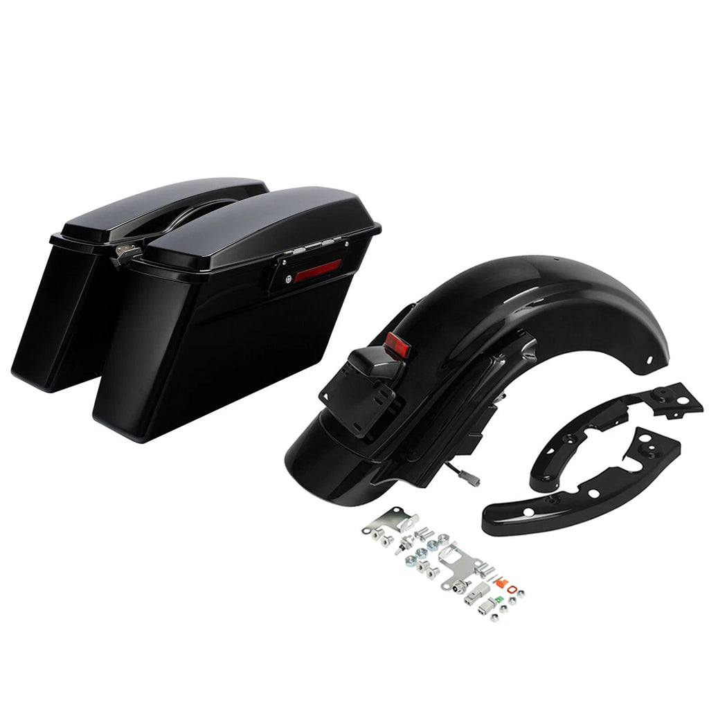 Black Saddlebags & Rear Fender for Harley CVO Street Electra Glide (2009–2013)
