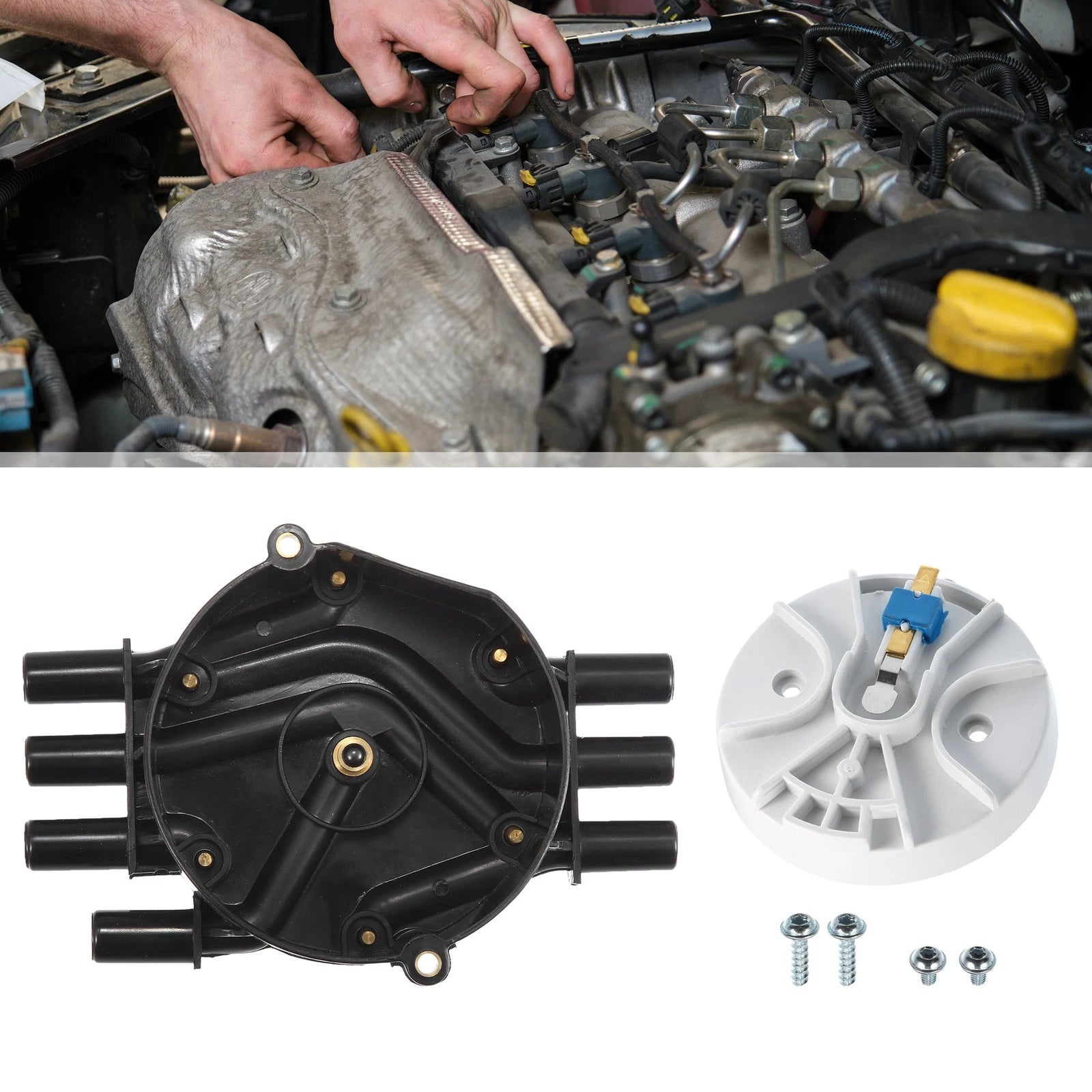 Brass Terminals Distributor Cap and Rotor Kit for Chevrolet (10452458, 10452457)