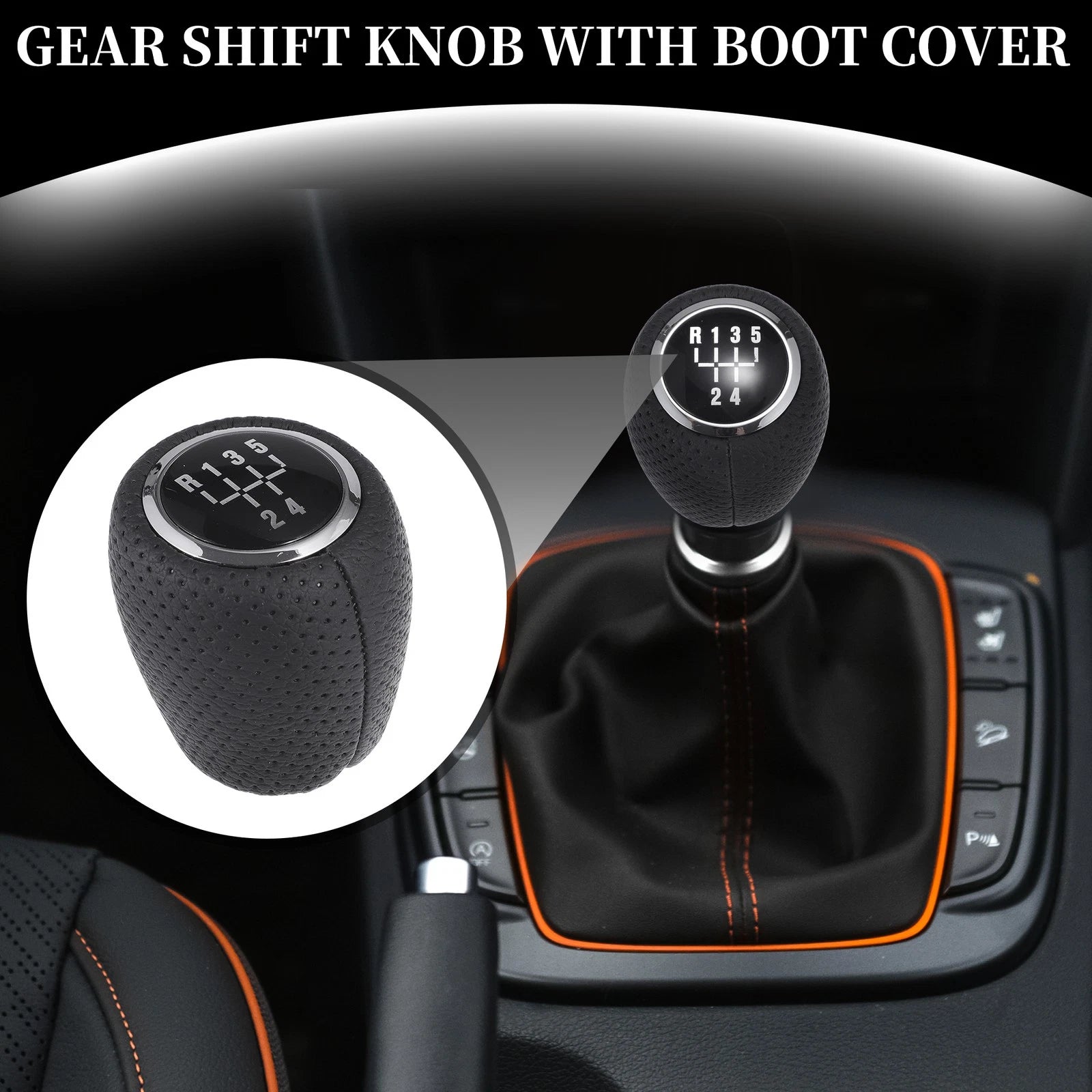 5 Speed Manual Gear Shift Knob for Chevrolet Cruze (2008–2012) Black Plastic