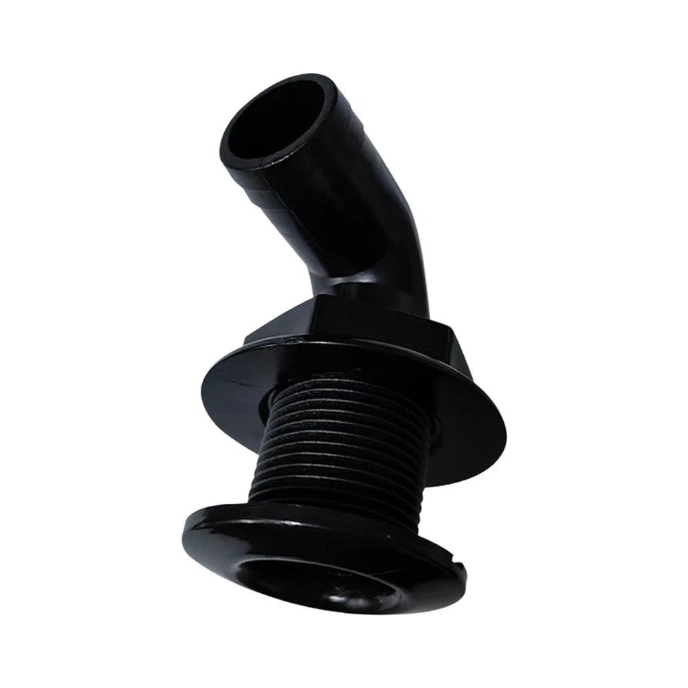 Set of 4 Black Plastic Thru Hull Fittings 90 Degree for Marine Applications
