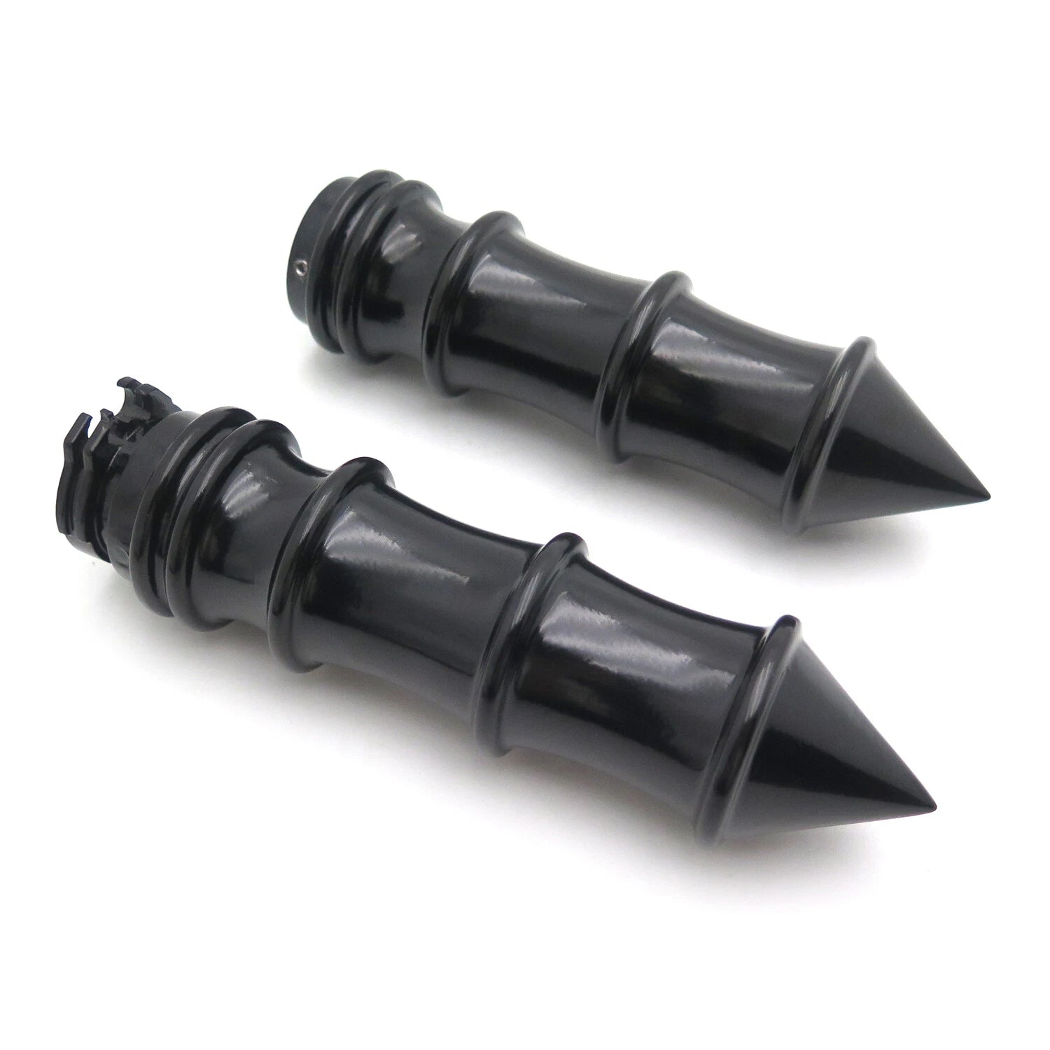 Bamboo Black Skeleton Spike Hand Grips for Harley (All Years) 1" 25mm