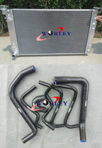 Aluminum Radiator + Black Silicone Hose for Holden Commodore VT VX V6 97-02