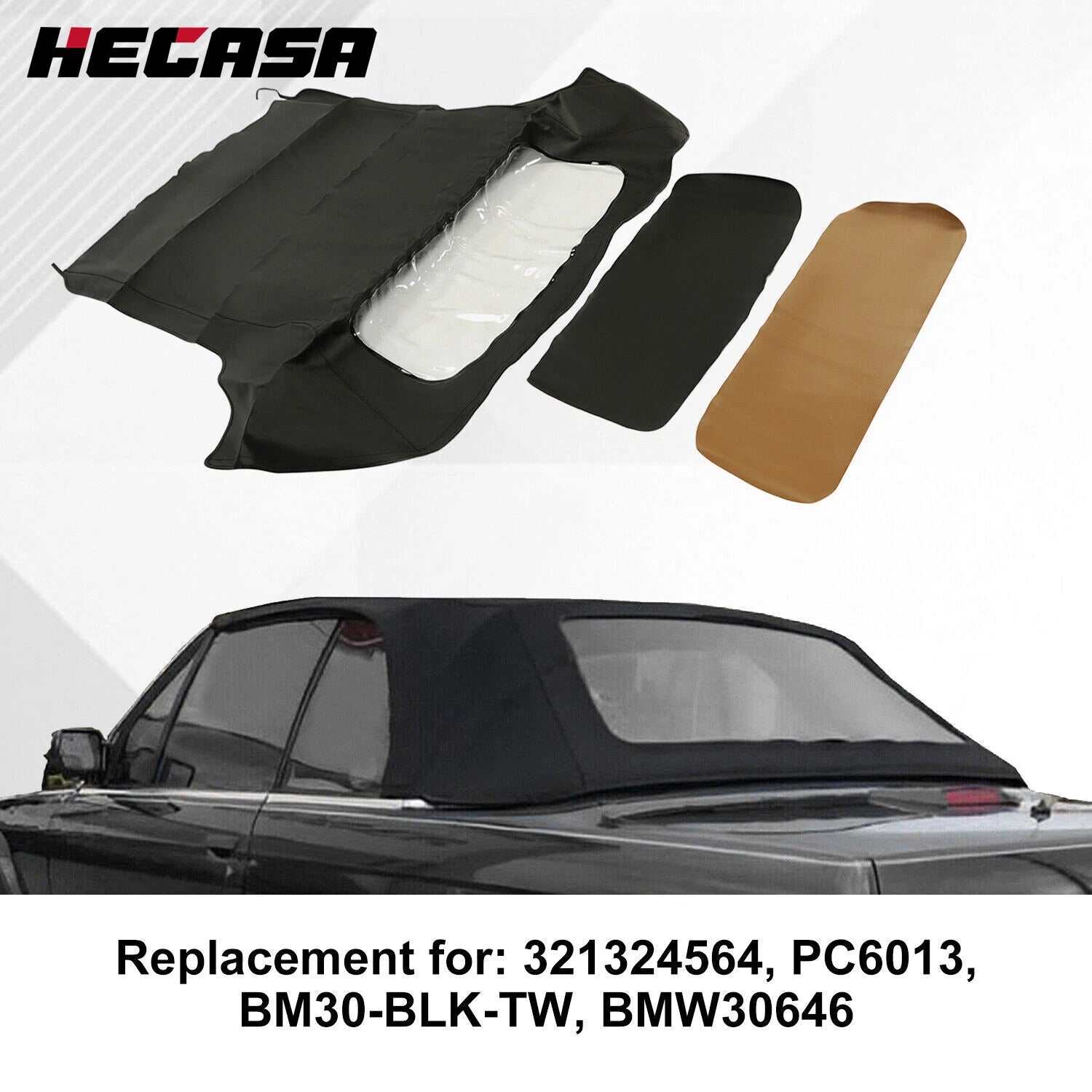 Soft Top Replacement with Clear Window for BMW E30 E36 325i 318i (1986–1993)