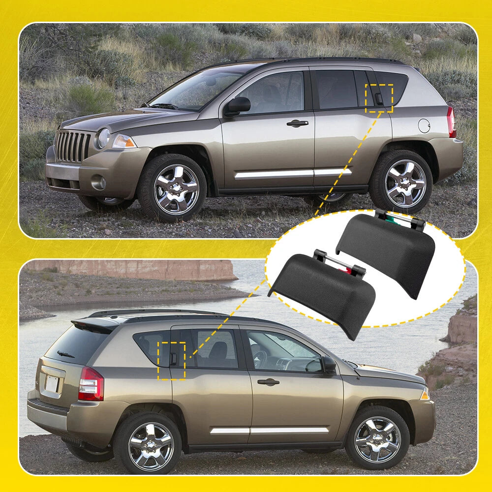 Set of 2 Exterior Door Handles for Jeep Compass (2007-2016) Black