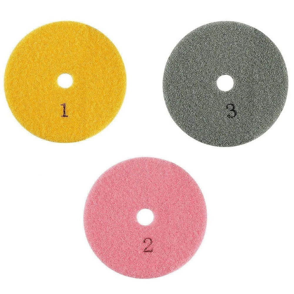 3PCS 4 Inch Diamond Polishing Pads for Granite Stone Marble