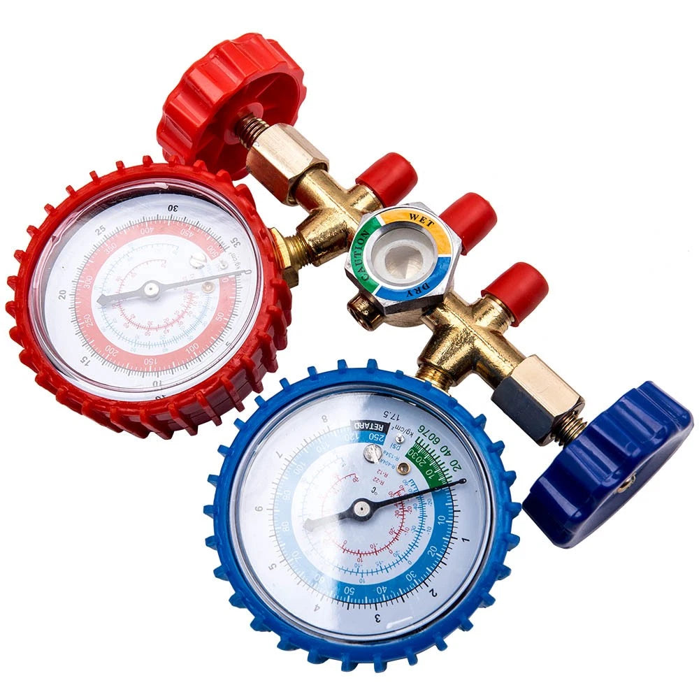 Manifold Gauge Kit with 5ft Charging Hose for HVAC AC R134a